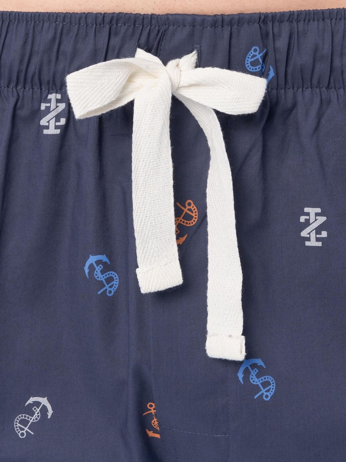 IZOD Men's Printed Cotton Sleep Shorts, Blue Anchors Away