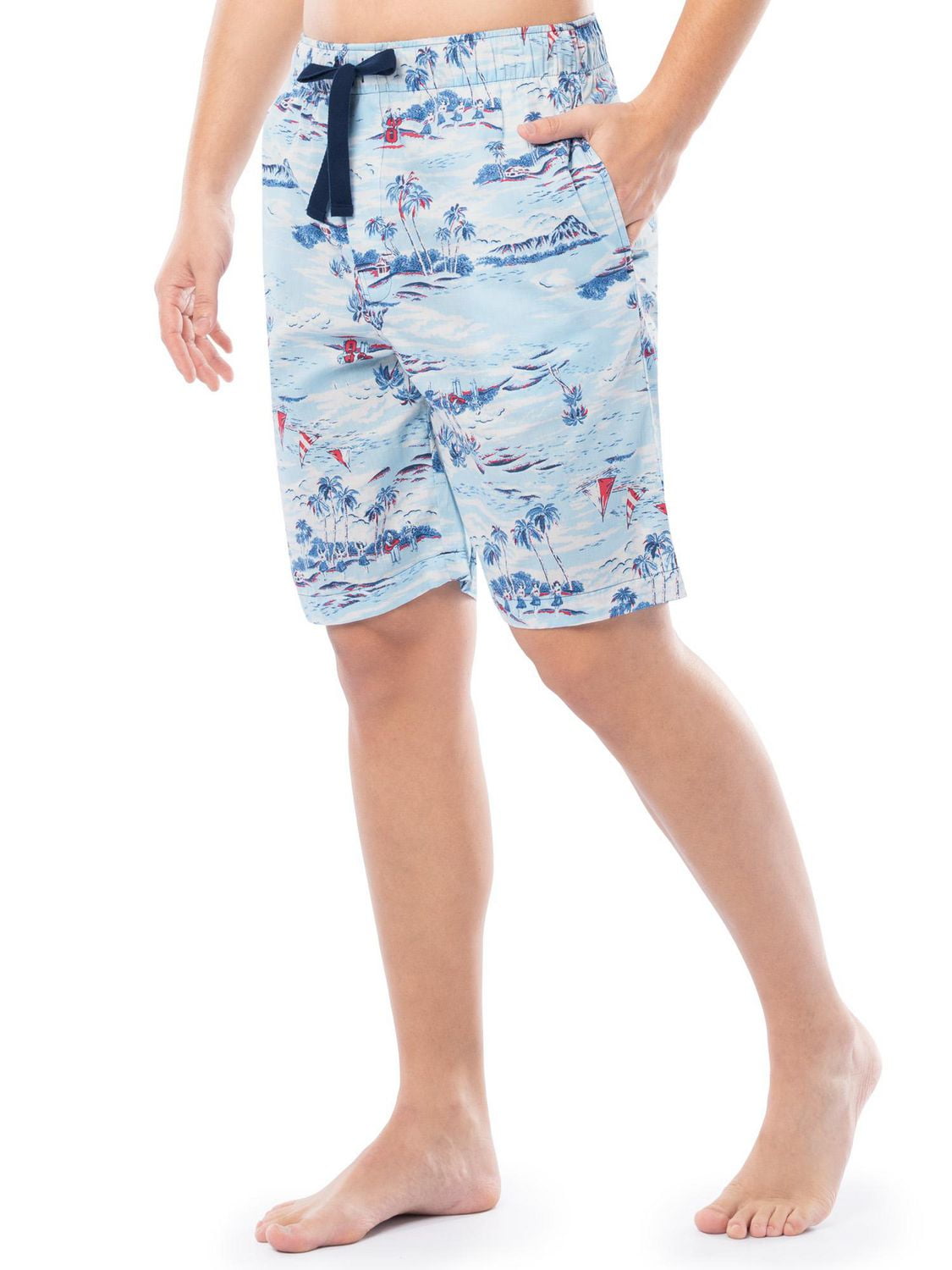 Short de nuit en coton imprimé pour hommes de IZOD, bleu