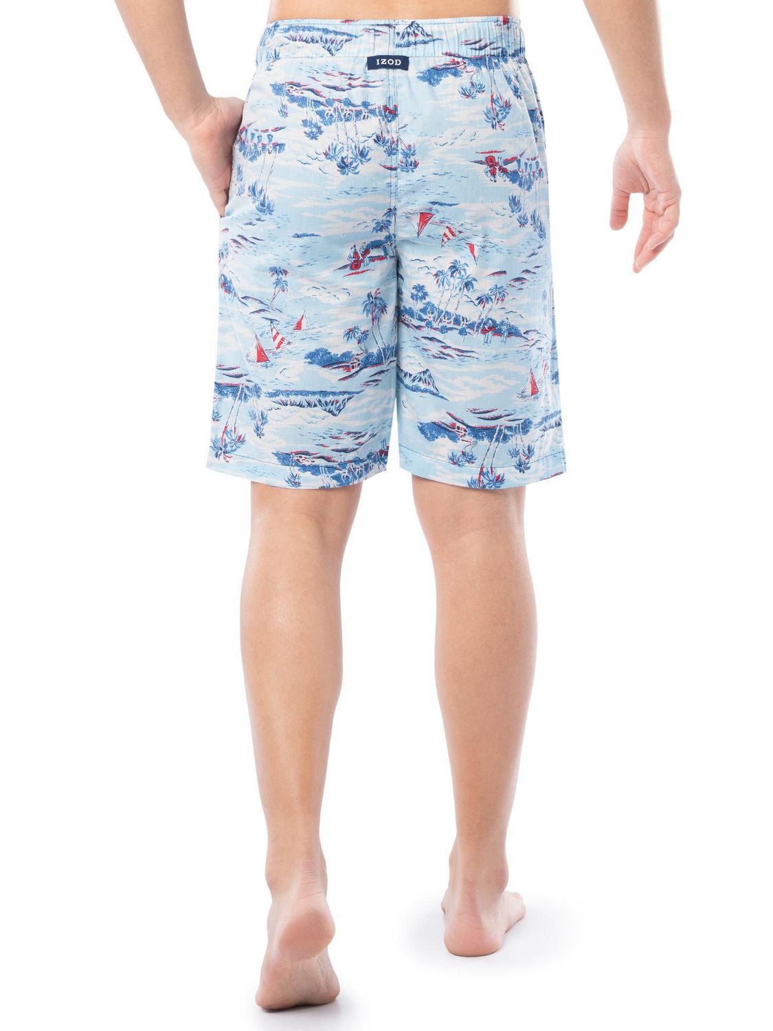 Short de nuit en coton imprimé pour hommes de IZOD, bleu