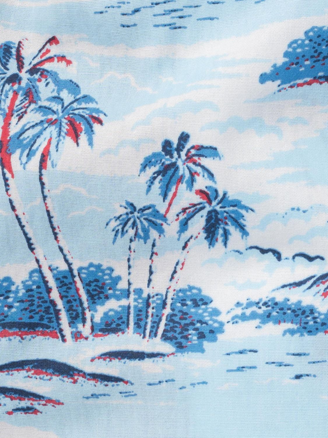 IZOD Men's Printed Cotton Sleep Shorts, Blue Seaside