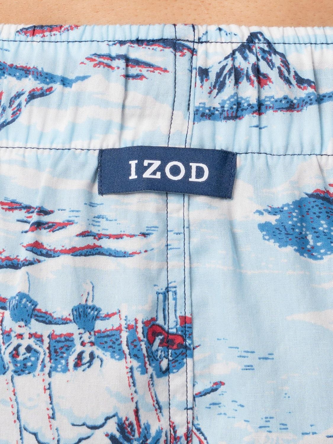 Short de nuit en coton imprimé pour hommes de IZOD, bleu