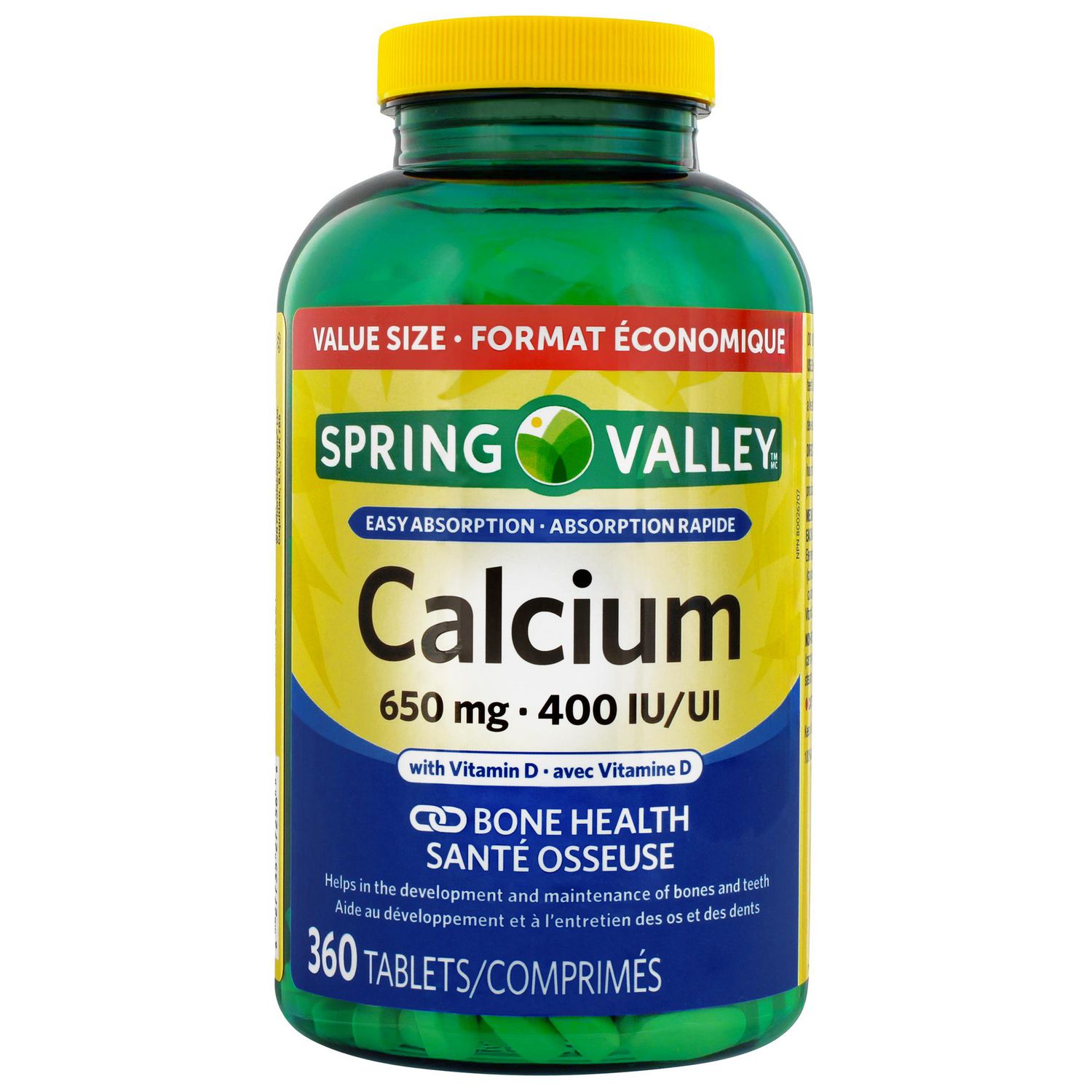 Spring Valley Calcium with Vit D 650 mg/400 IU VALUE SIZE