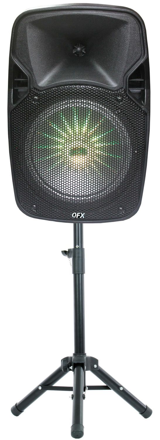 QFX 8 PORTABLE PARTY SPEAKER WIRELESS MICROPHONE STAND