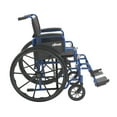 thumbnail image 2 of Fauteuil roulant strié de bleu de Drive Medical avec accoudoirs basculant vers l'arrière et repose-pieds rabattables de 45,72 cm (18 po), 2 of 6