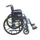 Fauteuil roulant strié de bleu de Drive Medical avec accoudoirs basculant vers l'arrière et repose-pieds rabattables de 45,72 cm (18 po) – image 2 sur 6