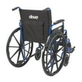 thumbnail image 4 of Fauteuil roulant strié de bleu de Drive Medical avec accoudoirs basculant vers l'arrière et repose-pieds rabattables de 45,72 cm (18 po), 4 of 6