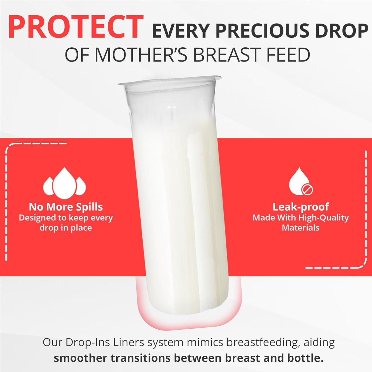 Playtex Baby® Nurser Pre-Sterilized Disposable Drop-Ins Bottle Liners, Closer to Breastfeeding, 4oz, 100 Count