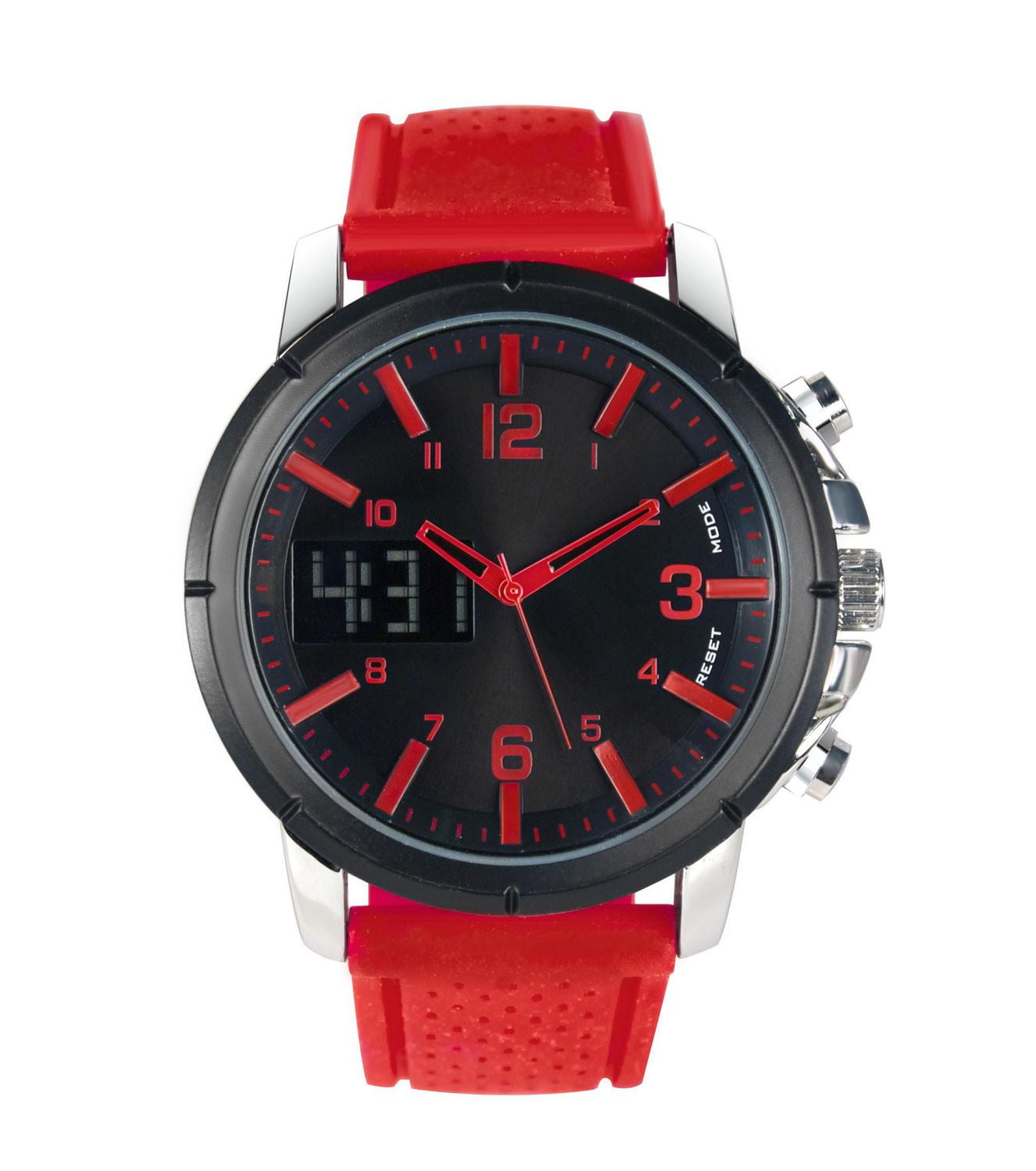 Men's Analog Sport Watch with Red Accent on Dial | Walmart  