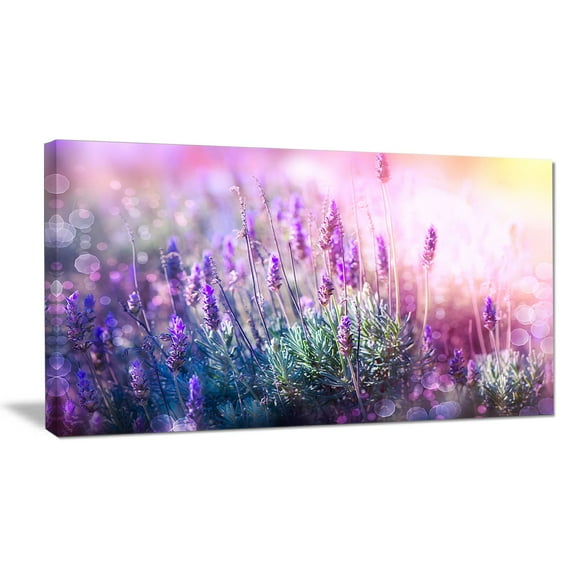 Design Art Growing And Blooming Lavender Floral Photo Canvas Art Print