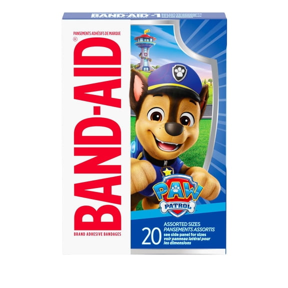 Band-Aid Brand Adhesive Bandages Featuring Nickelodeon Paw Patrol Characters, Assorted Sizes, 20 Count – Fun First Aid for Kids, First Aid and Wound Care of Minor Cuts & Scrapes
