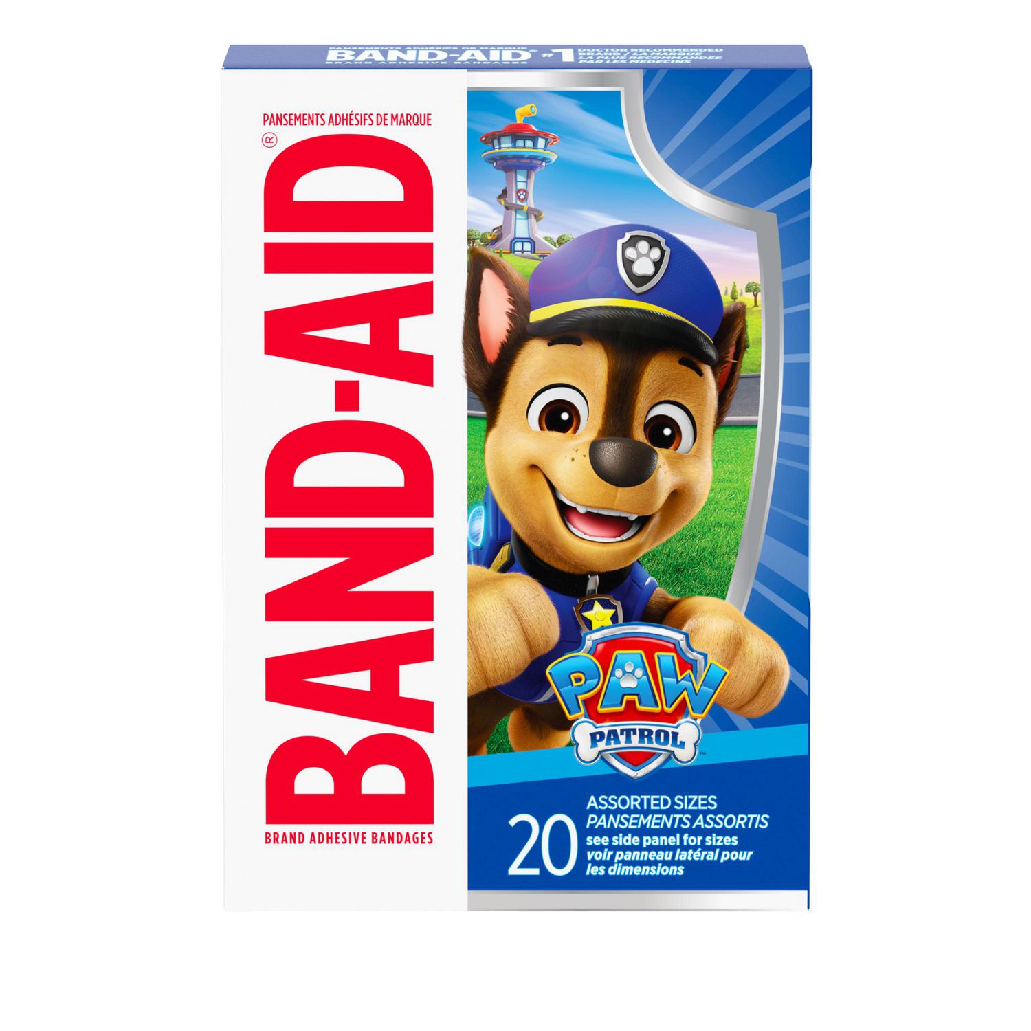 Band-Aid Brand Adhesive Bandages Featuring Nickelodeon Paw Patrol Characters, Assorted Sizes, 20 Count – Fun First Aid for Kids, First Aid and Wound Care of Minor Cuts & Scrapes