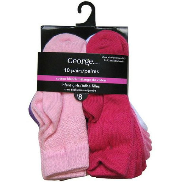 Chaussettes de marin en mélange de coton George pour bébé fille en 10 paires