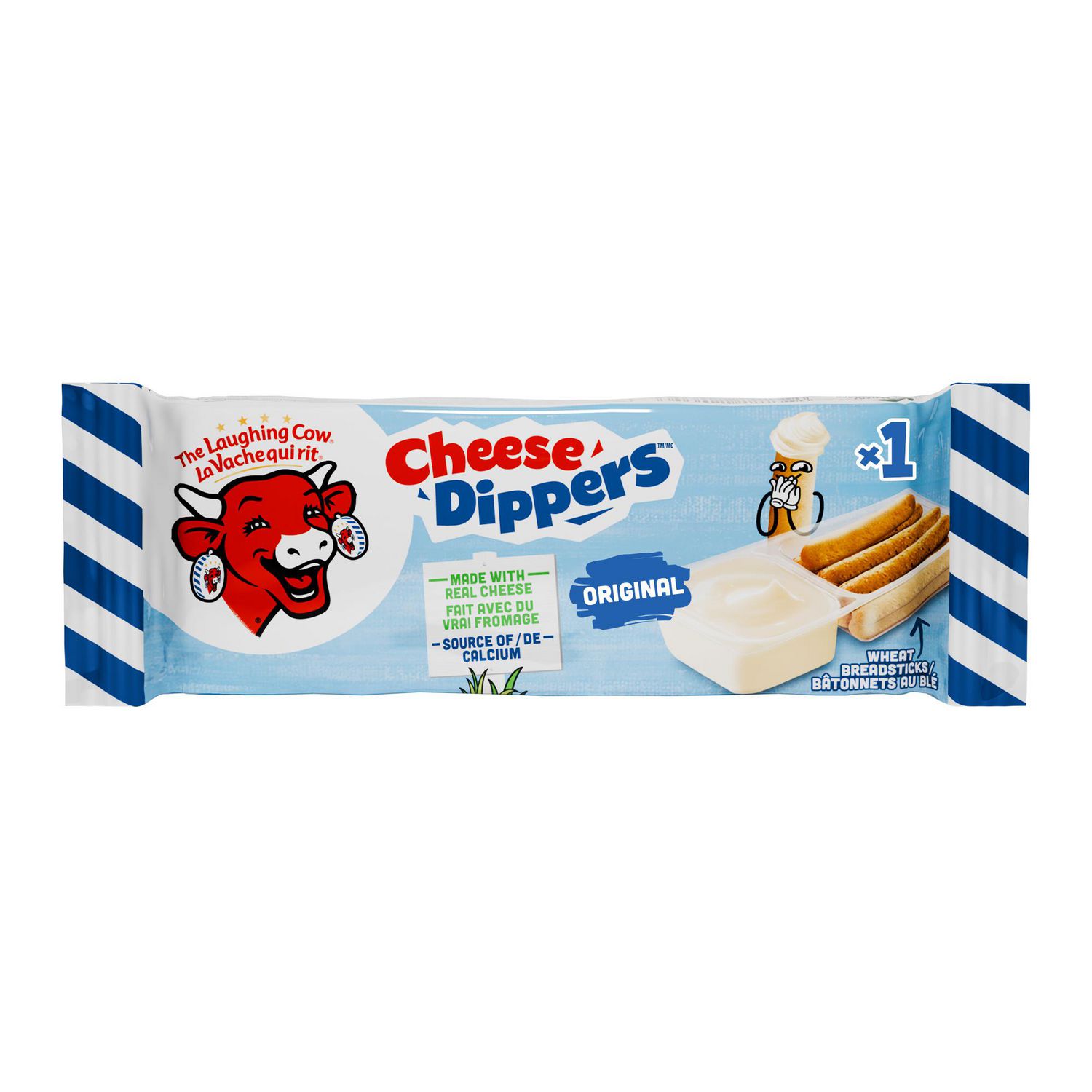 The Laughing Cow Cheese Dippers Original with wholegrain breadsticks x1 35g