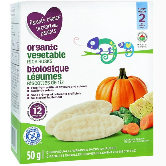 Biscottes de riz biologiques saveur légumes Le choix des parents