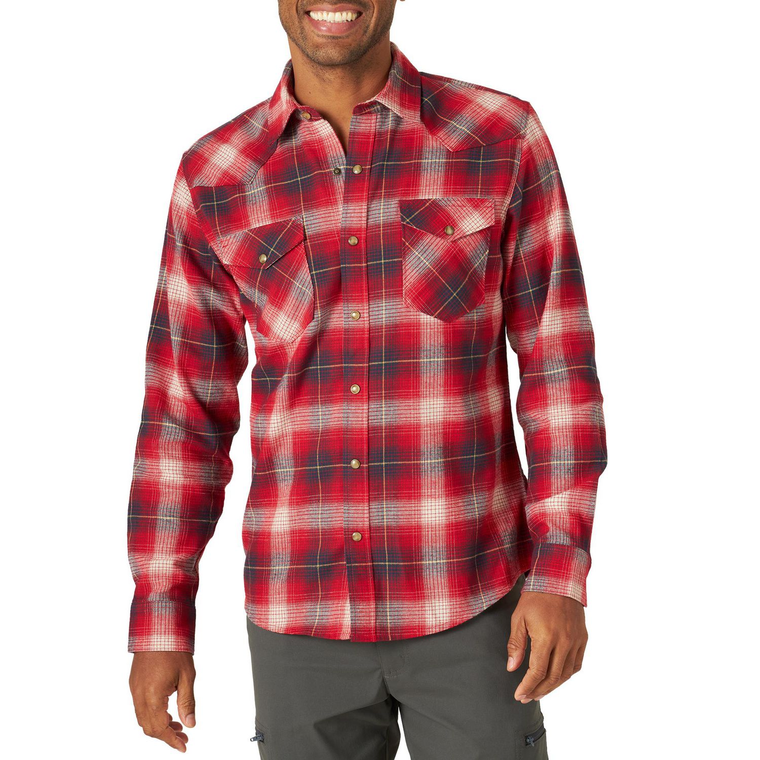 Wrangler Men's Long Sleeve Flannel Shirt | Walmart Canada