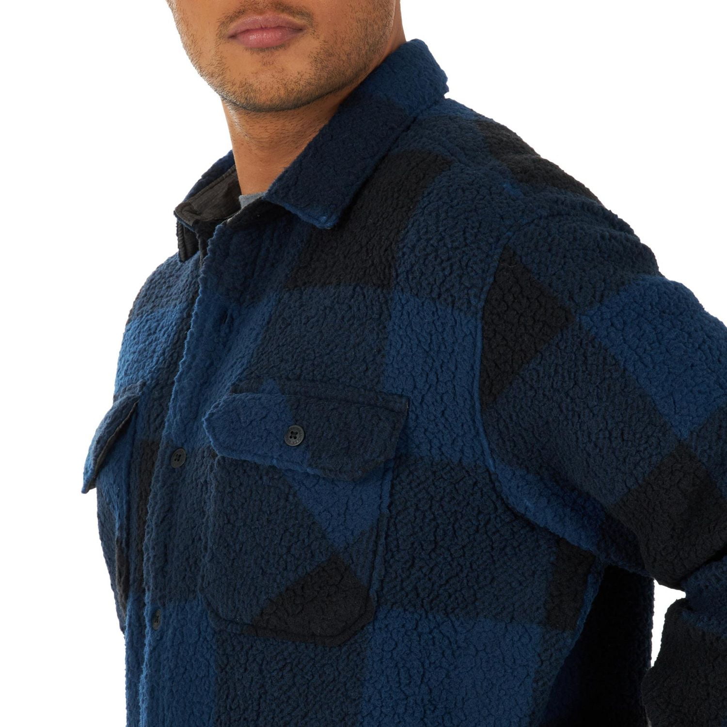 Wrangler Men's Buffalo Check Fleece Shirt Jacket