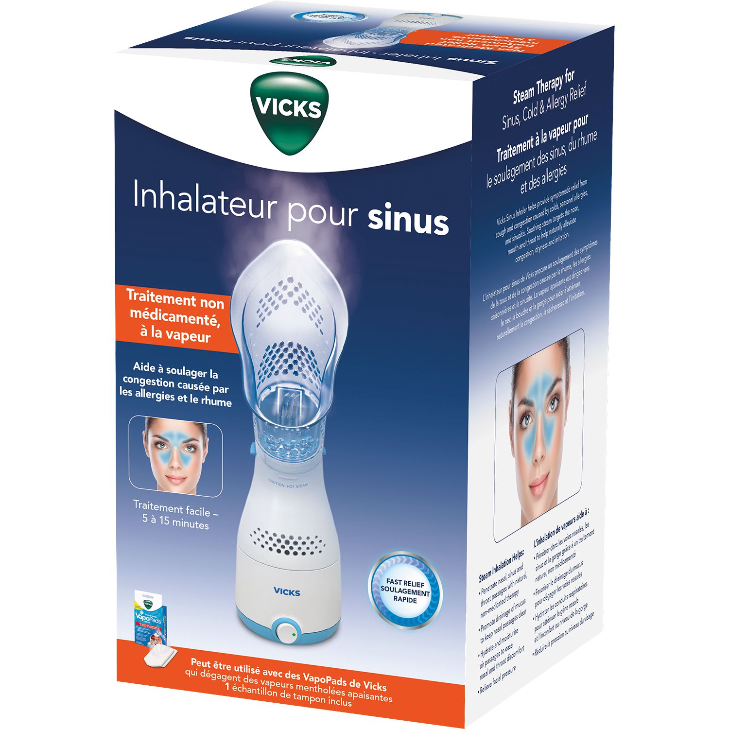 Inhalateur pour sinus Vicks VIH200C Traitement facile 5 à 15 mins 
