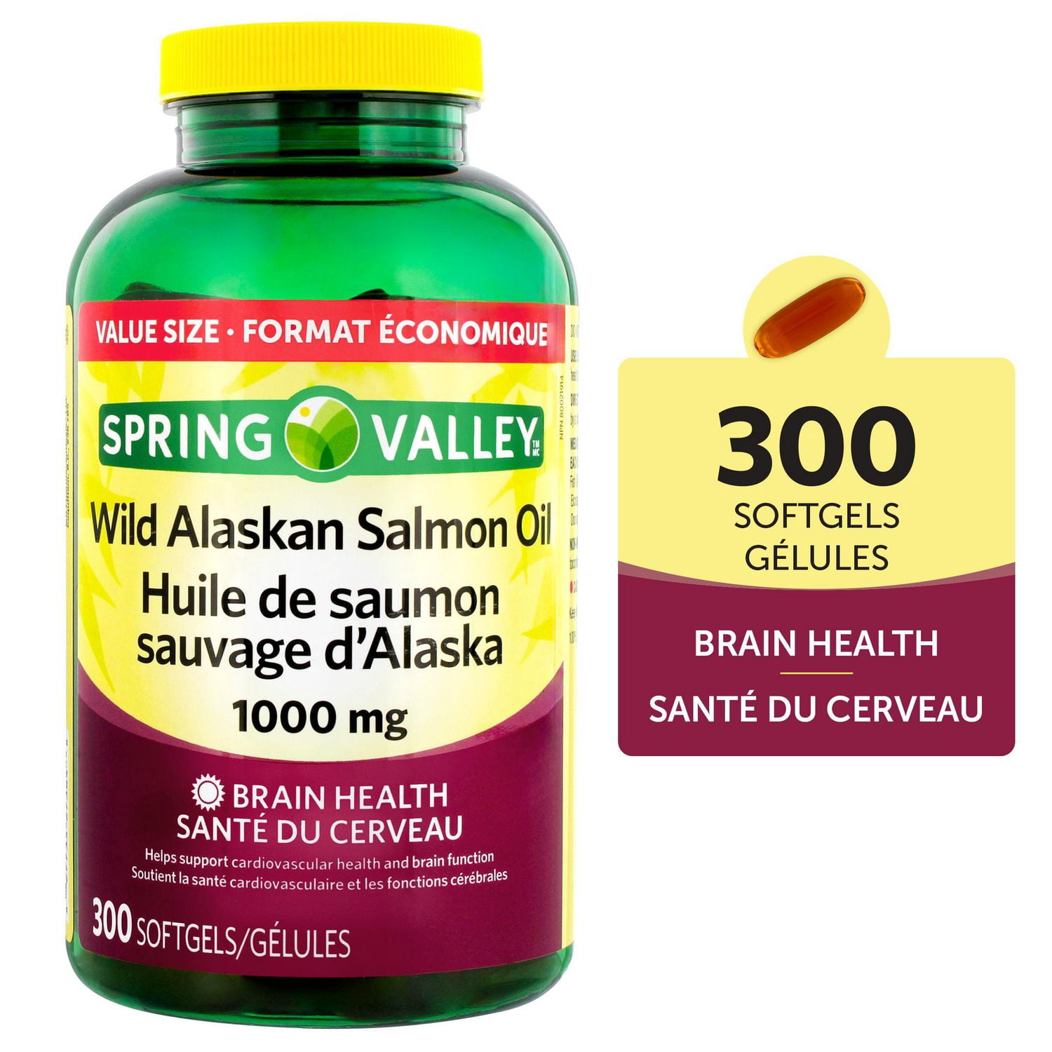 Spring Valley Wild Alaskan Salmon Oil 1000mg VALUE SIZE