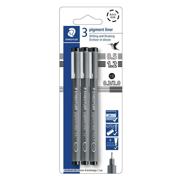 Staedtler Pigment liners, Set of 3 line widths - black
