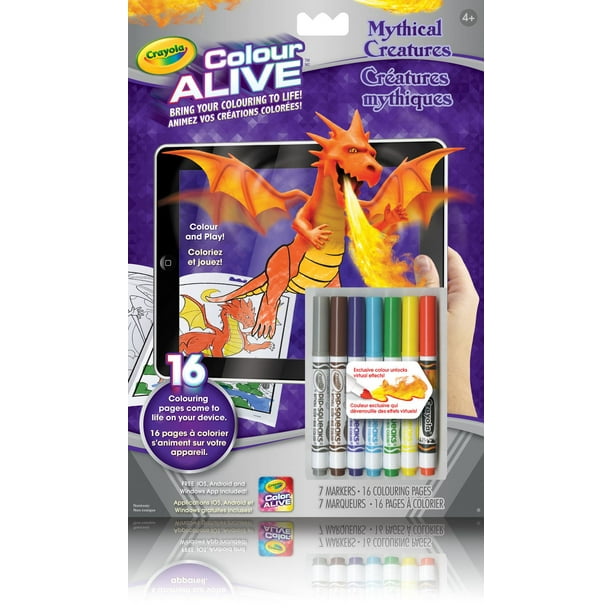 Crayola Livre à colorier Colour Alive - Mythical Creatures