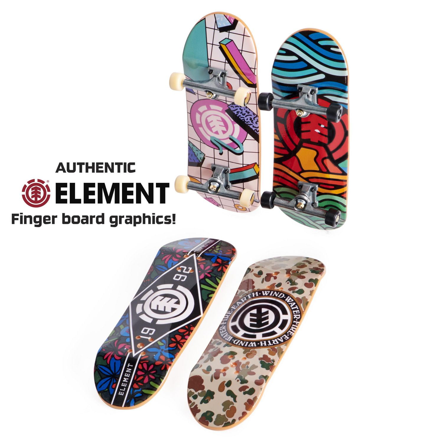 Tech Deck, Ultra DLX Fingerboard 4-Pack, Element Skateboards 