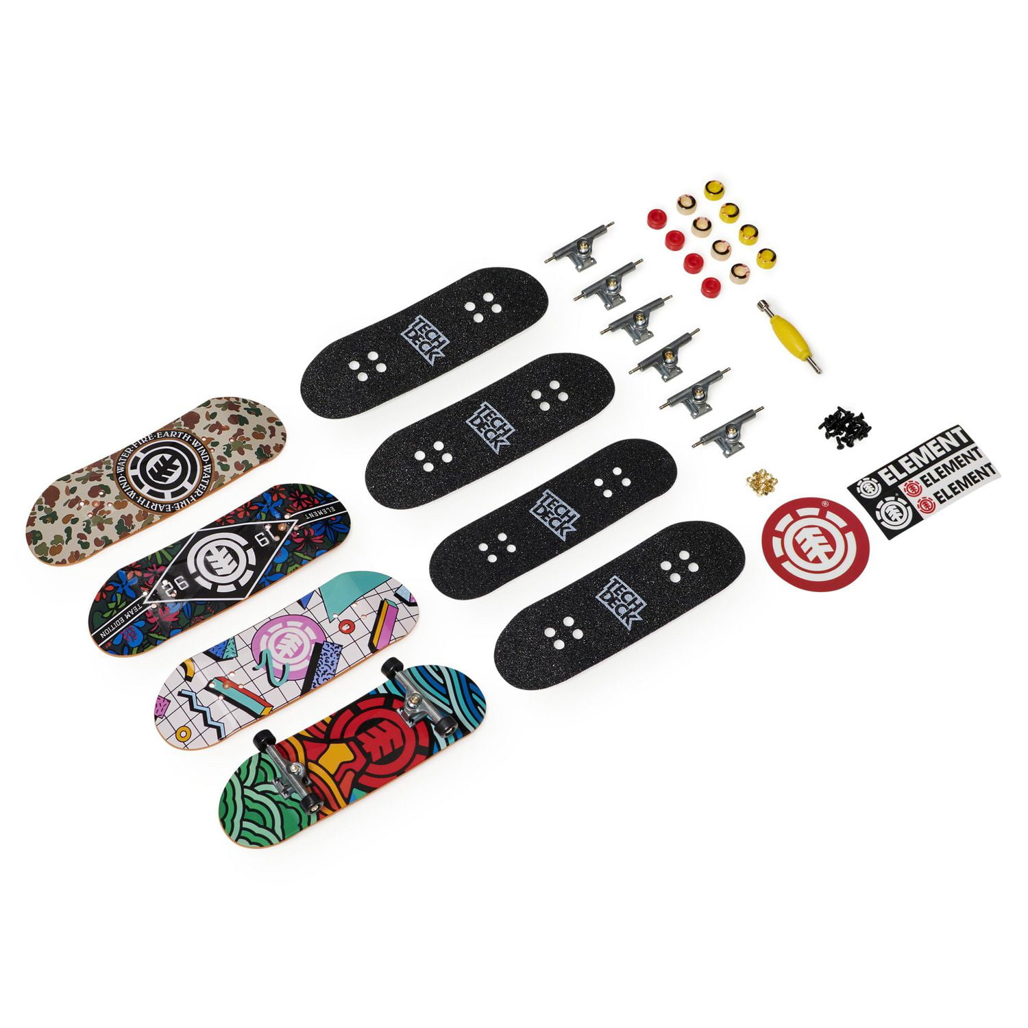 Tech Deck, Ultra DLX Fingerboard 4-Pack, Element Skateboards 