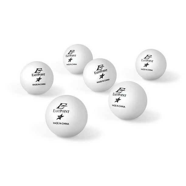 Balles de tennis de table/ping-pong EastPoint de taille officielle, 3  étoiles, orange, paq. 6