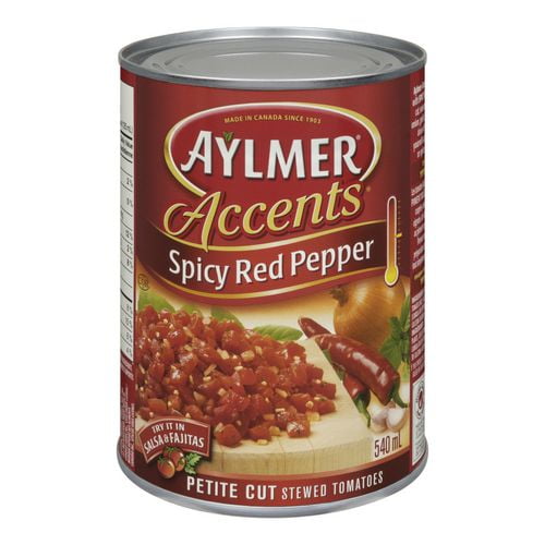 Aylmer Accents Piment rouge piquant-540ml Tomate etuvees coupees petit Piment rouge piquant-540ml