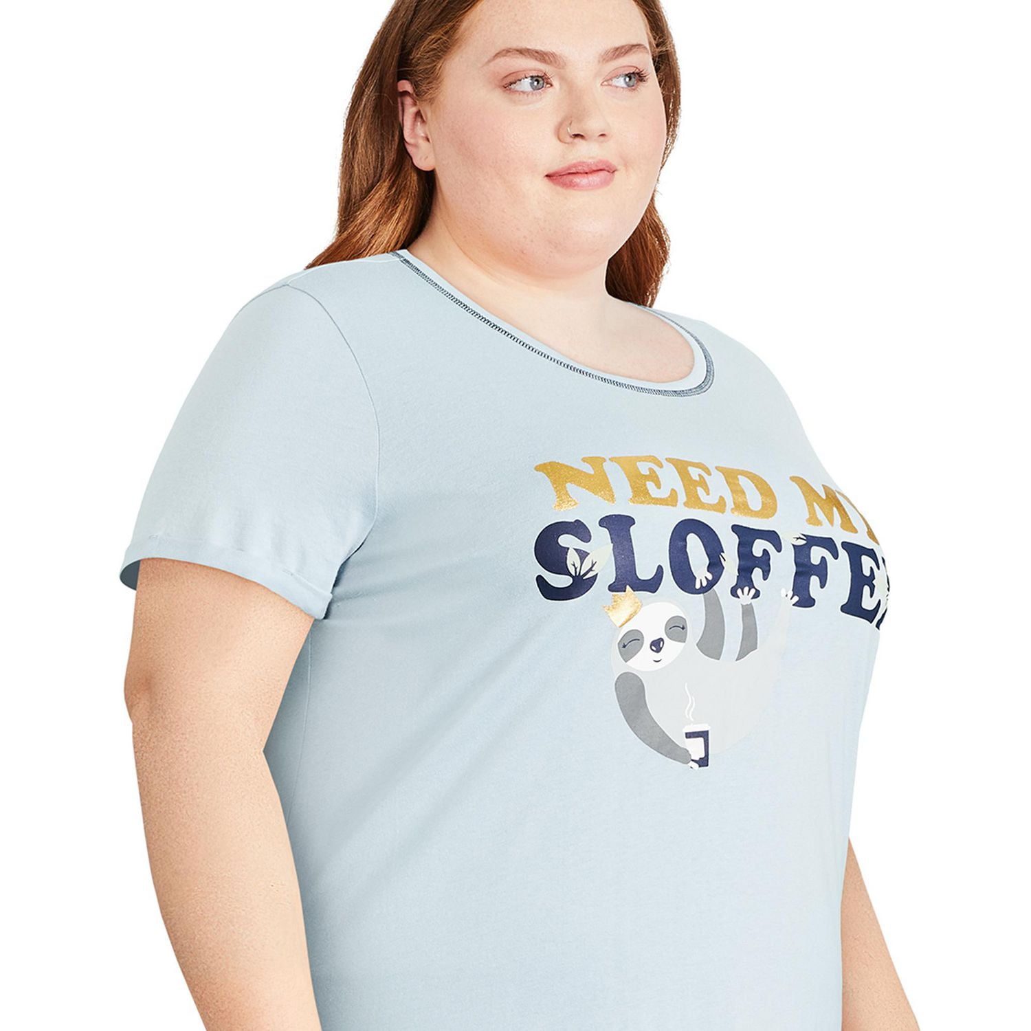 Chemise de nuit à manches roulées George Plus pour femmes