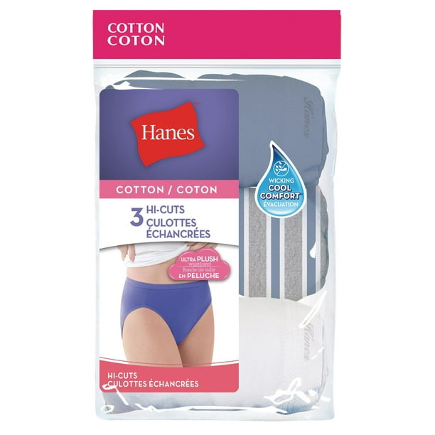 Hanes Women's 10pk Cool comfort Cotton Stretch Briefs Underwear - 9 10 ct