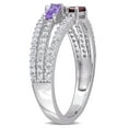thumbnail image 2 of Miabella 3/4 Carat T.G.W. Multi-Gemstone Sterling Silver Triple Row Ring, 2 of 4