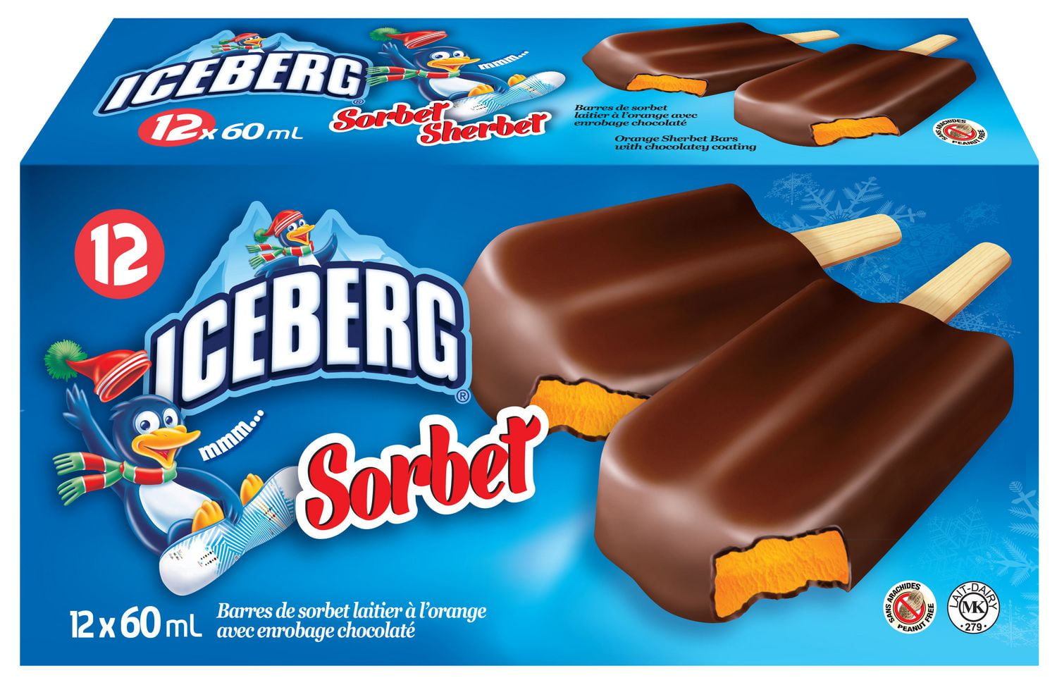 Iceberg 12 Pack Orange Sherbet Bars with Chocolatey Coating Walmart