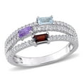 thumbnail image 1 of Miabella 3/4 Carat T.G.W. Multi-Gemstone Sterling Silver Triple Row Ring, 1 of 4