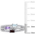 thumbnail image 3 of Miabella 3/4 Carat T.G.W. Multi-Gemstone Sterling Silver Triple Row Ring, 3 of 4