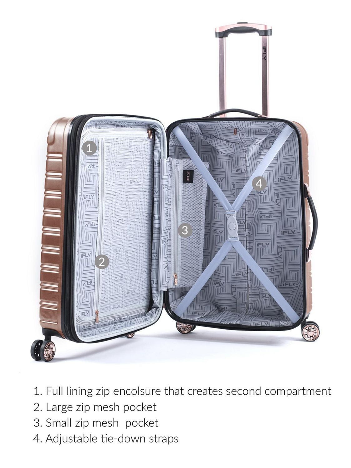 ifly rose gold suitcase