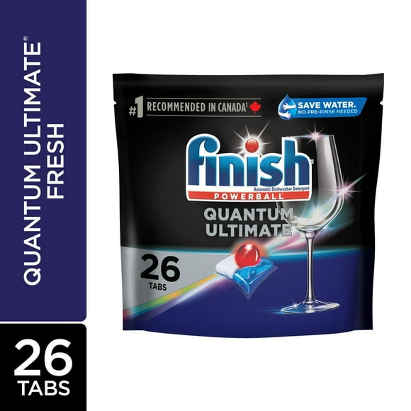 Finish Détergent Pour Lave-Vaisselle, Quantum Ultimate, Fresh, 26 Comprimés 26CT