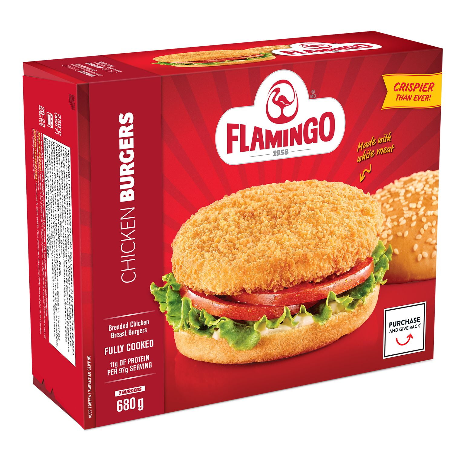 Chicken Breast Burgers Breaded and fully cooked, Flamingo Walmart Canada