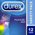 thumbnail image 1 of Durex® Pleasure mix® Assorted Latex Condoms, 12 count, 1 of 5