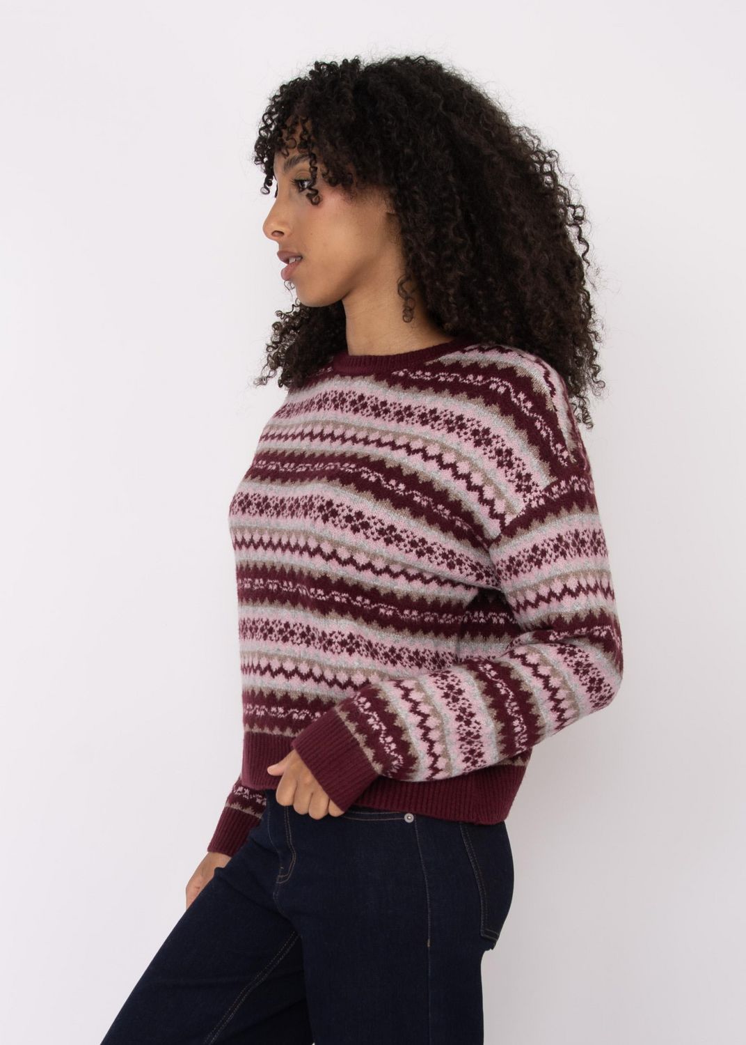 CLOTH BY DESIGN Fair Isle Crewneck Sweater - Walmart.ca