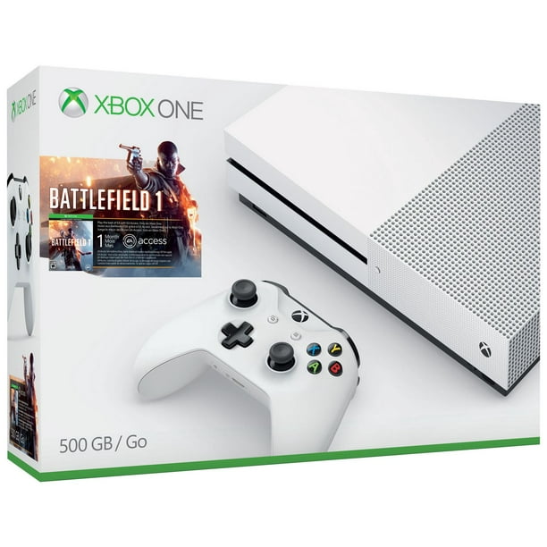 Ens. de console Xbox One S 500 Go et jeux vidéo Battlefield 1