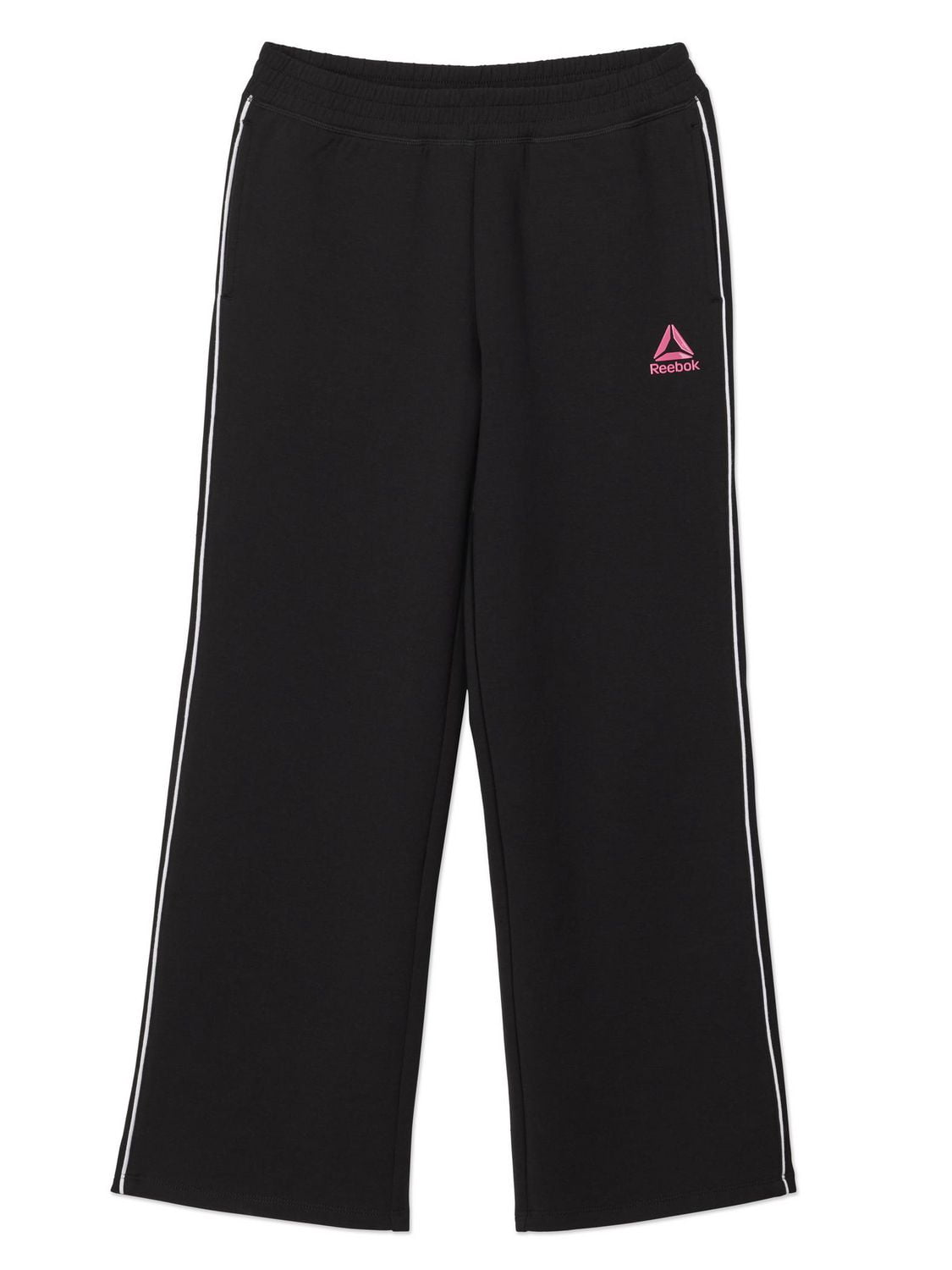Reebok Girls Starter Wide Leg Pants with Piping and Pockets