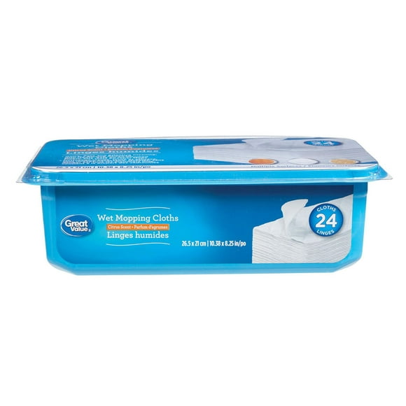 Great Value Citrus Scent Wet Mopping Cloths, Citrus Scent Wet Mopping Cloths
