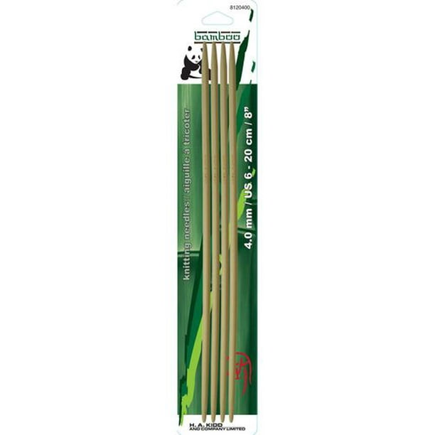 Aiguilles à tricoter double pointes en bambou 20cm/4.00mm