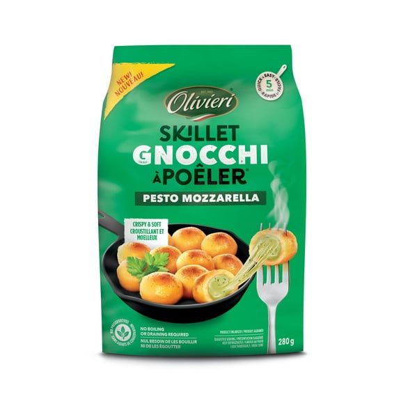 Gnocchis à poêler à la mozzarella et à la ricotta italiennes, à la crème et au pesto au basilic Olivieri
