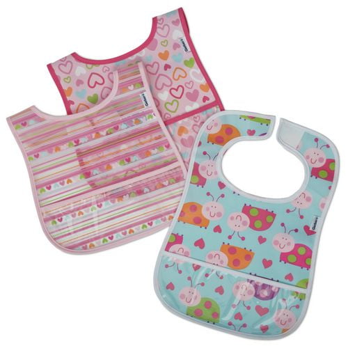 3Pack Crumb Catcher Bibs Pink Walmart Canada