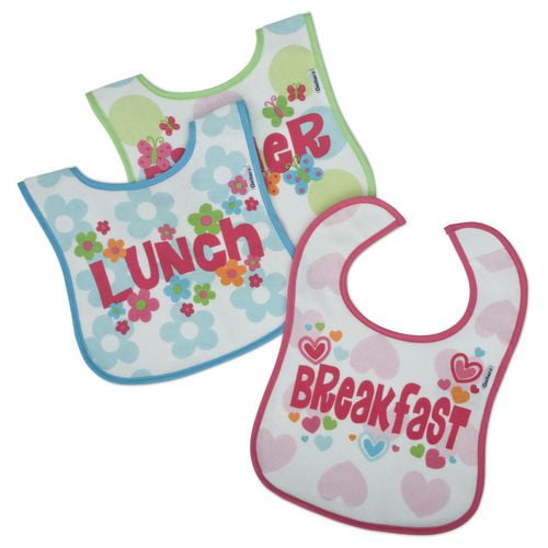 3Pack Terry Feeder Bibs Pink English Walmart Canada