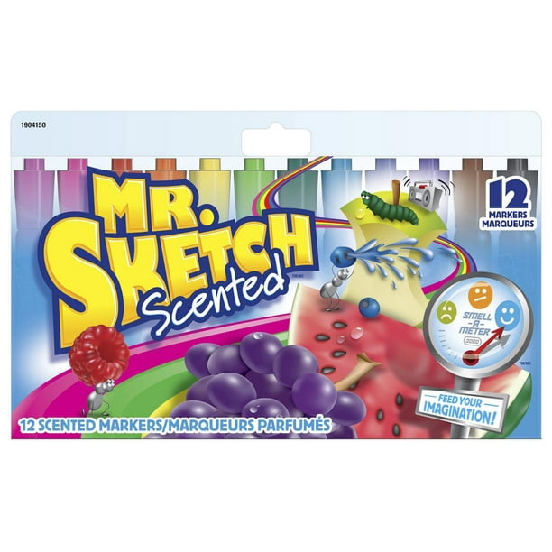 Mr. Sketch Scented Markers, Chisel Tip, Assorted Colours, 12 Count, Scented Markers
