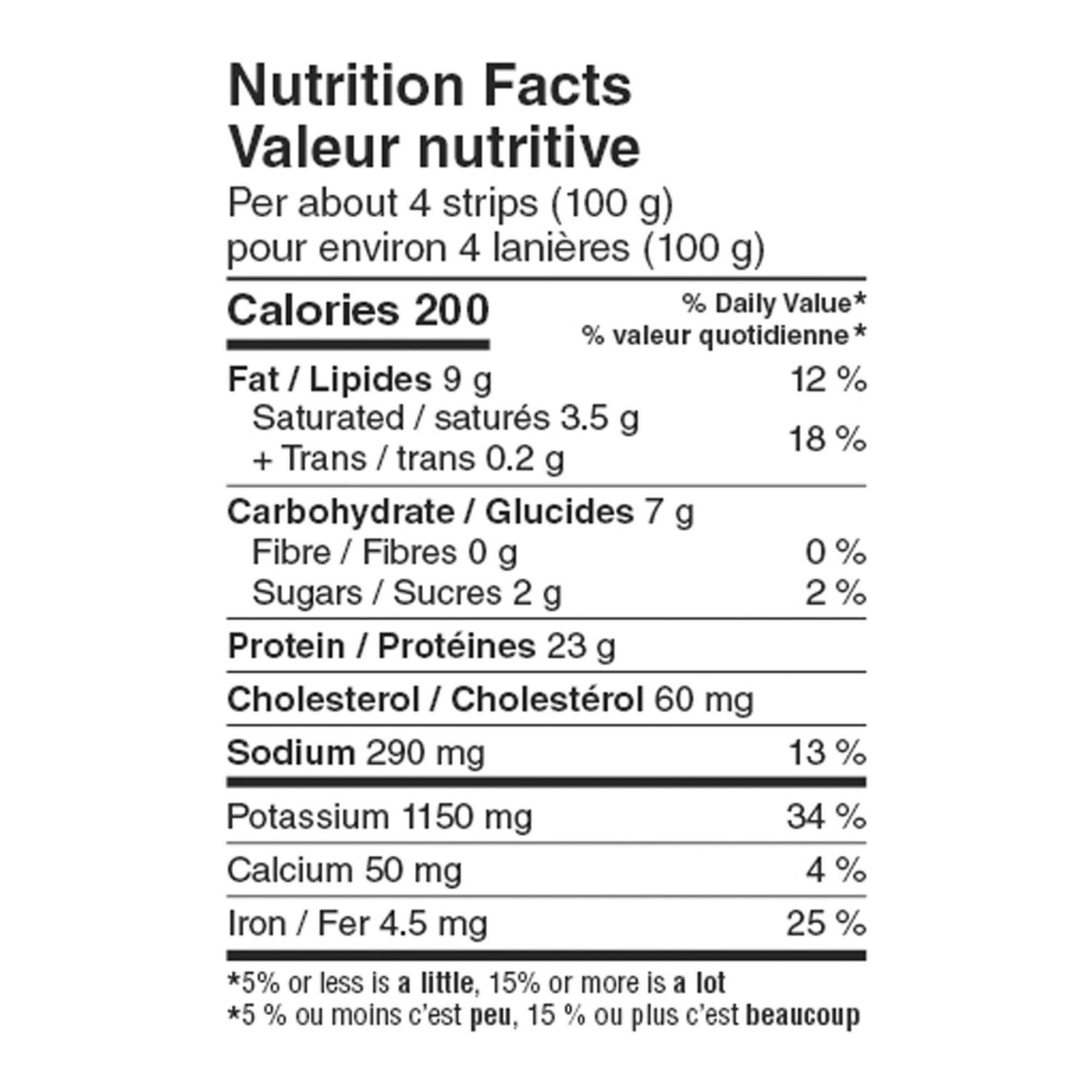 Great Value fully cooked Fajita Sirloin Beef Strips, 175 g