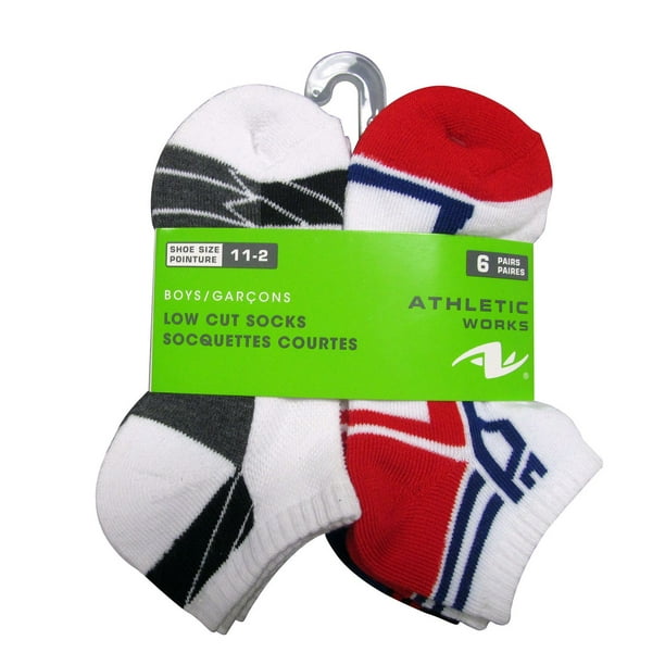 Socquettes courtes Athletic Works en 6 paires pour garçons