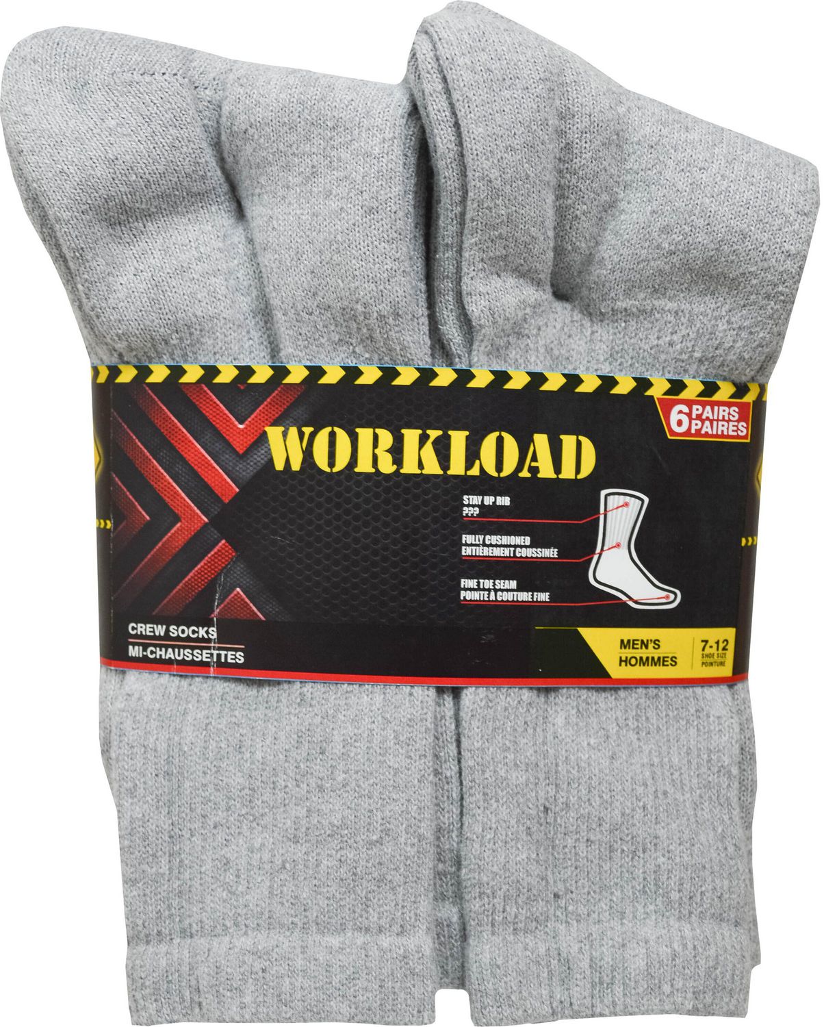 Chaussettes de travail Workload pour hommes en paq. de 6
